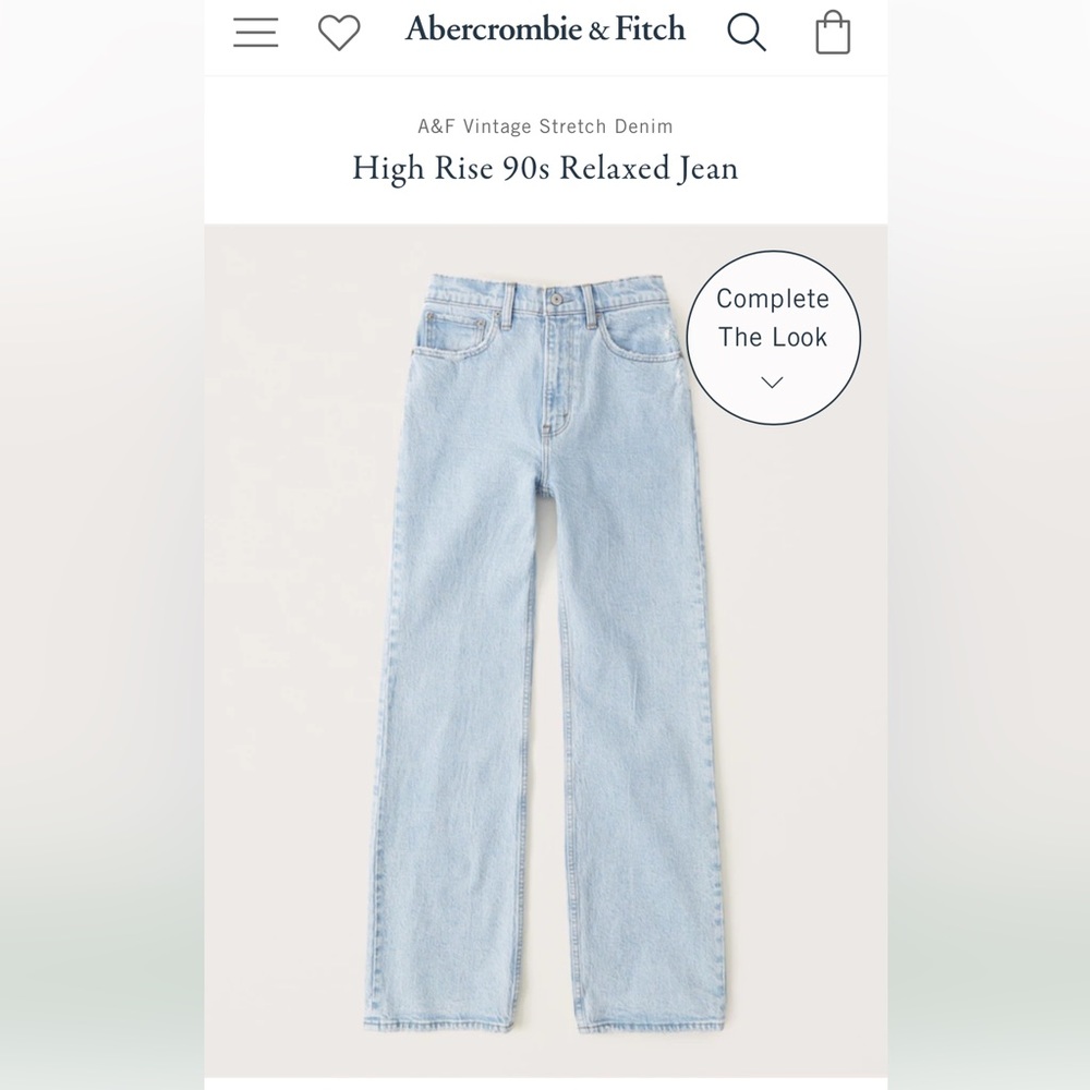 Abercrombie and Fitch, high rise 90s relaxed jeans